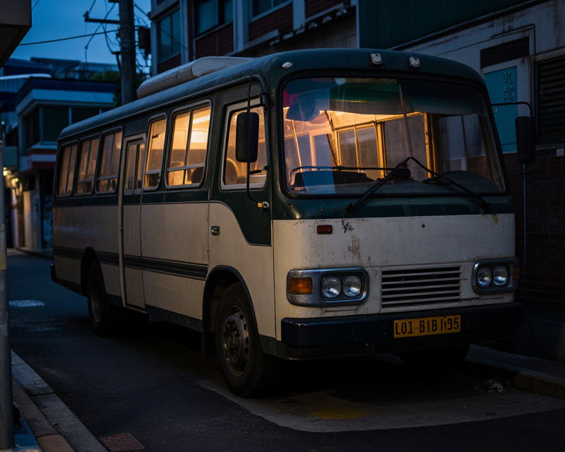 Abandoned Bus in Seoul Alley