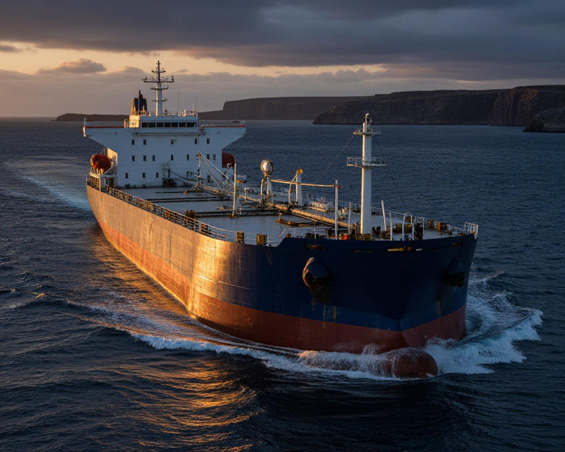 Cinematic Oil Tanker in Strait of Hormuz