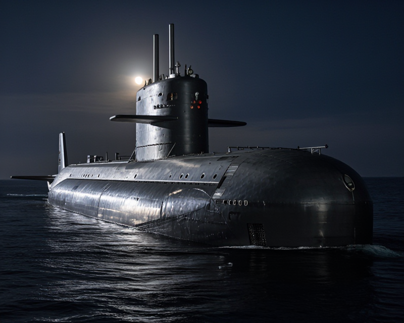 Submarine in North Atlantic