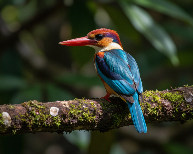 Guam Kingfisher in Tropical Habitat