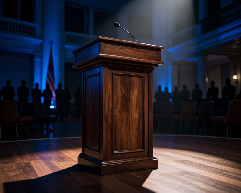 Symbolic representation of election integrity and political tension