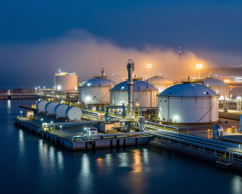 Industrial LNG Terminal at Twilight